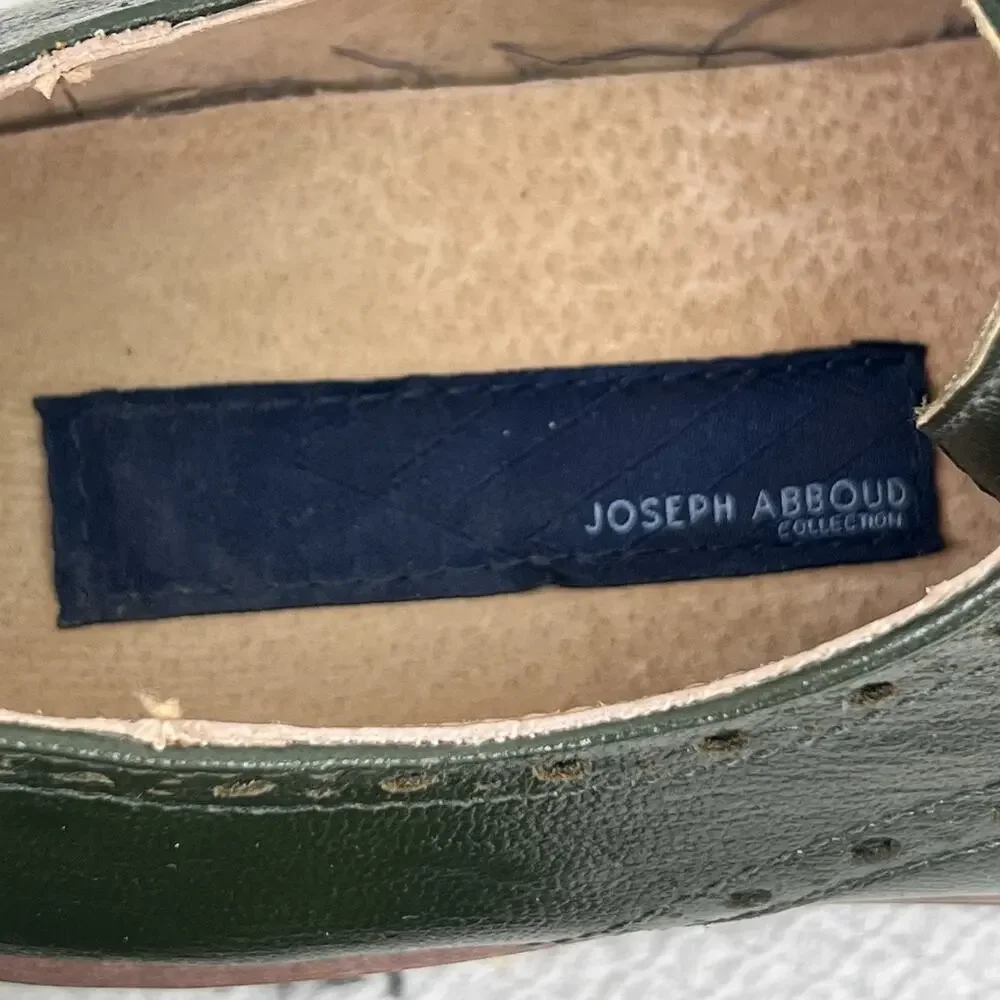 Joseph Abboud Men’s 9 Green Leather Kiltie Brogue Cap Toe Oxford Shoes NWOB